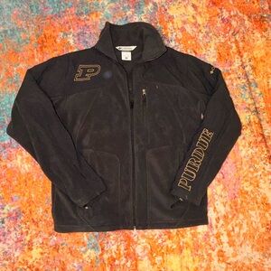 Columbia Purdue Black Fleece Jacket Embroidered Logo Boilermakers